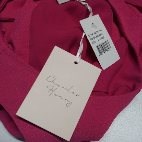 Charles Henry Magenta Sleeveless Swing Dress Bow Back Size XXL - Picture 7 of 9